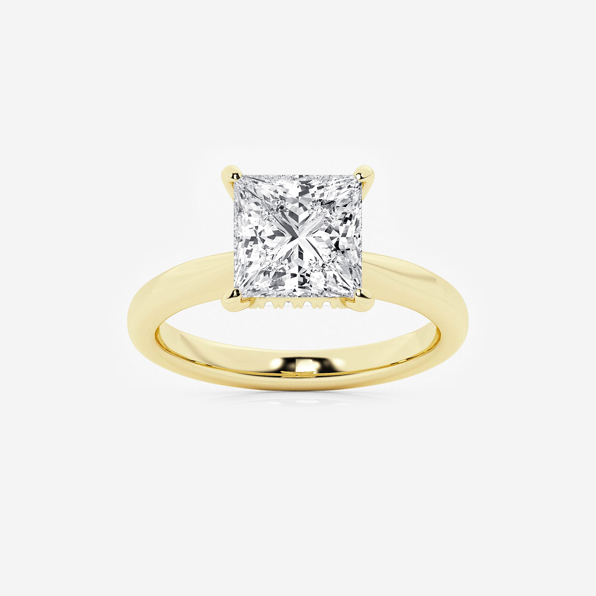 3 ctw Princess Lab Grown Diamond Hidden Halo Engagement Ring