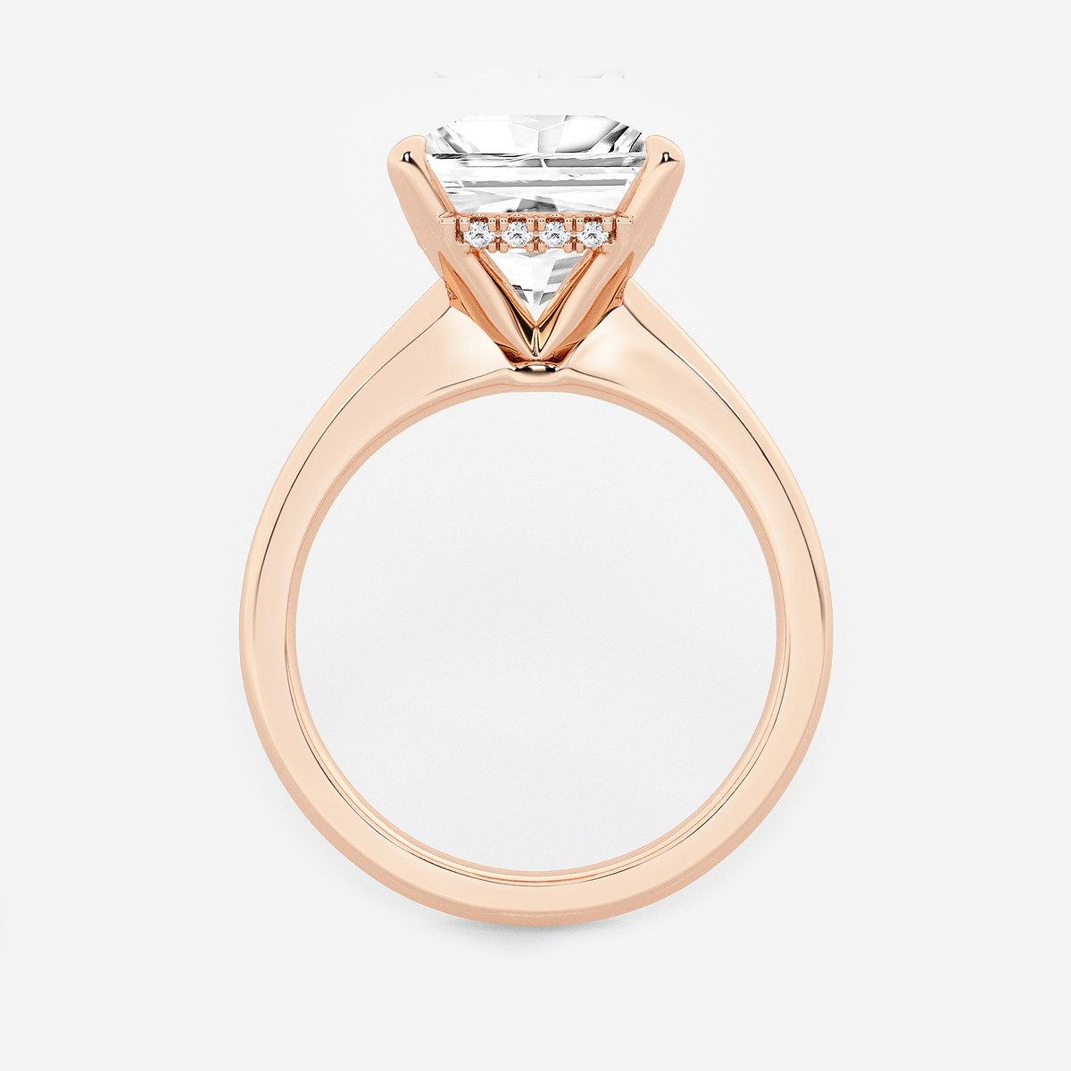 Additional Image 1 for  4 ctw Princess Lab Grown Diamond Hidden Halo Engagement Ring