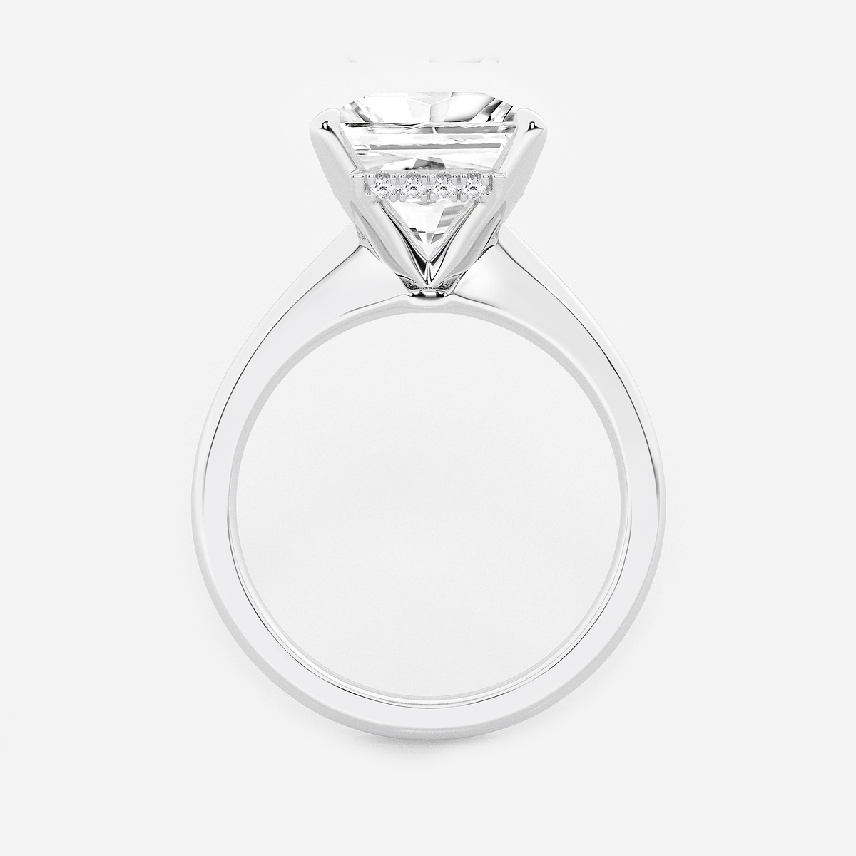 Additional Image 1 for  4 ctw Princess Lab Grown Diamond Hidden Halo Engagement Ring