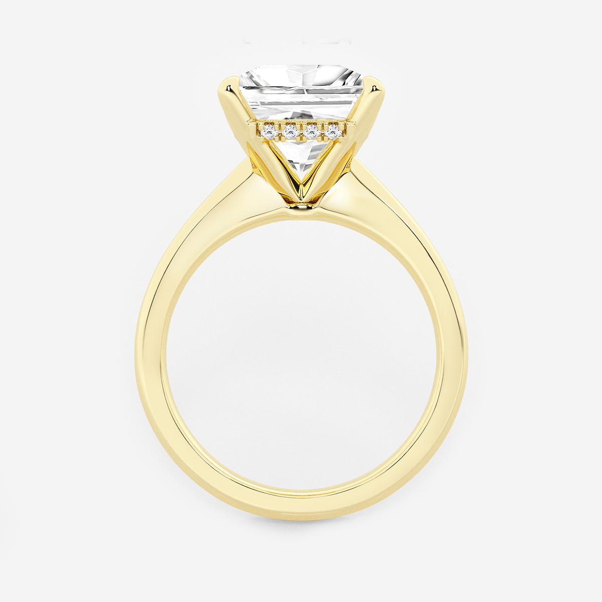 Additional Image 1 for  4 ctw Princess Lab Grown Diamond Hidden Halo Engagement Ring