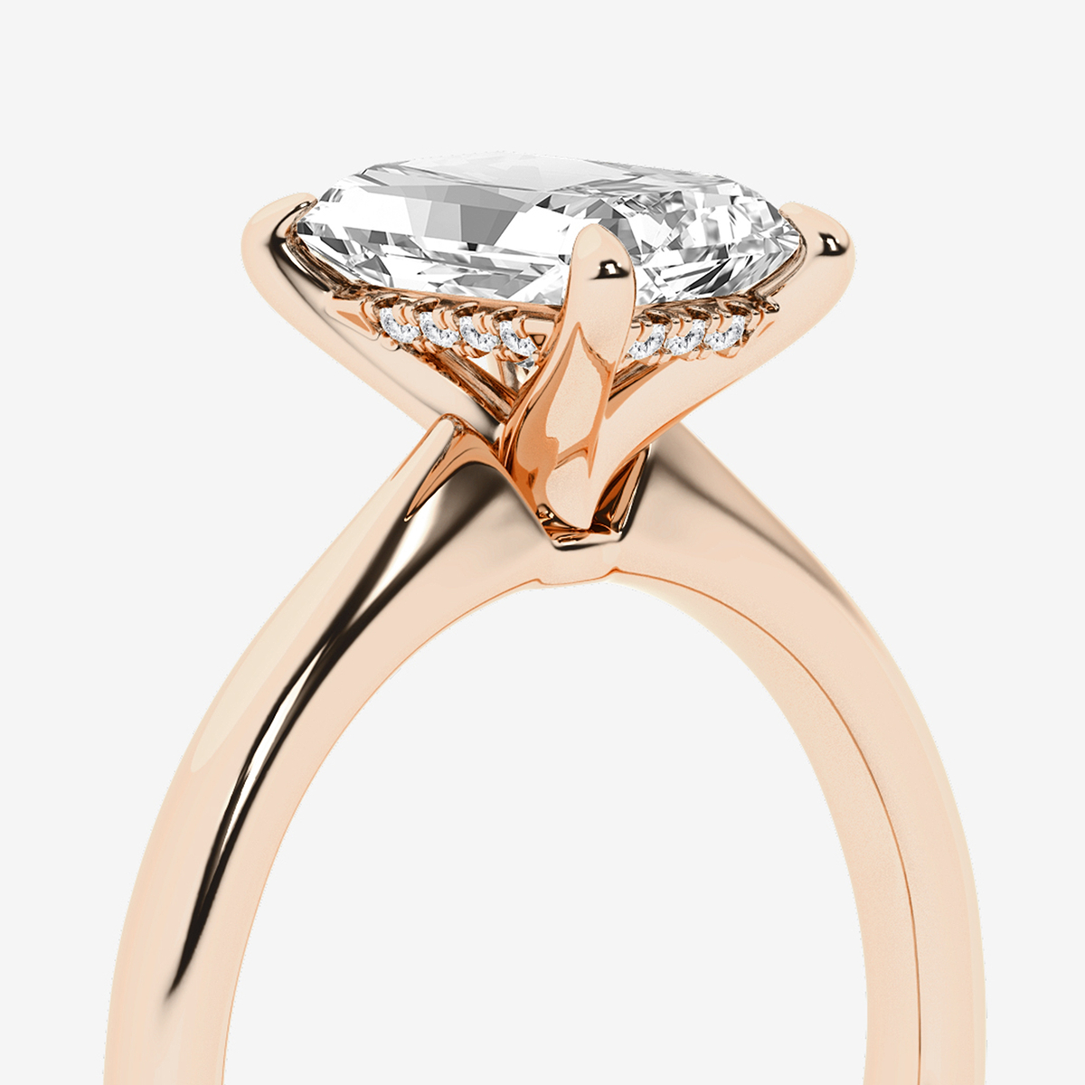 Additional Image 2 for  1 1/2 ctw Radiant Lab Grown Diamond Hidden Halo Engagement Ring