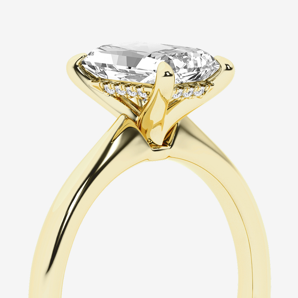 Additional Image 2 for  1 1/2 ctw Radiant Lab Grown Diamond Hidden Halo Engagement Ring