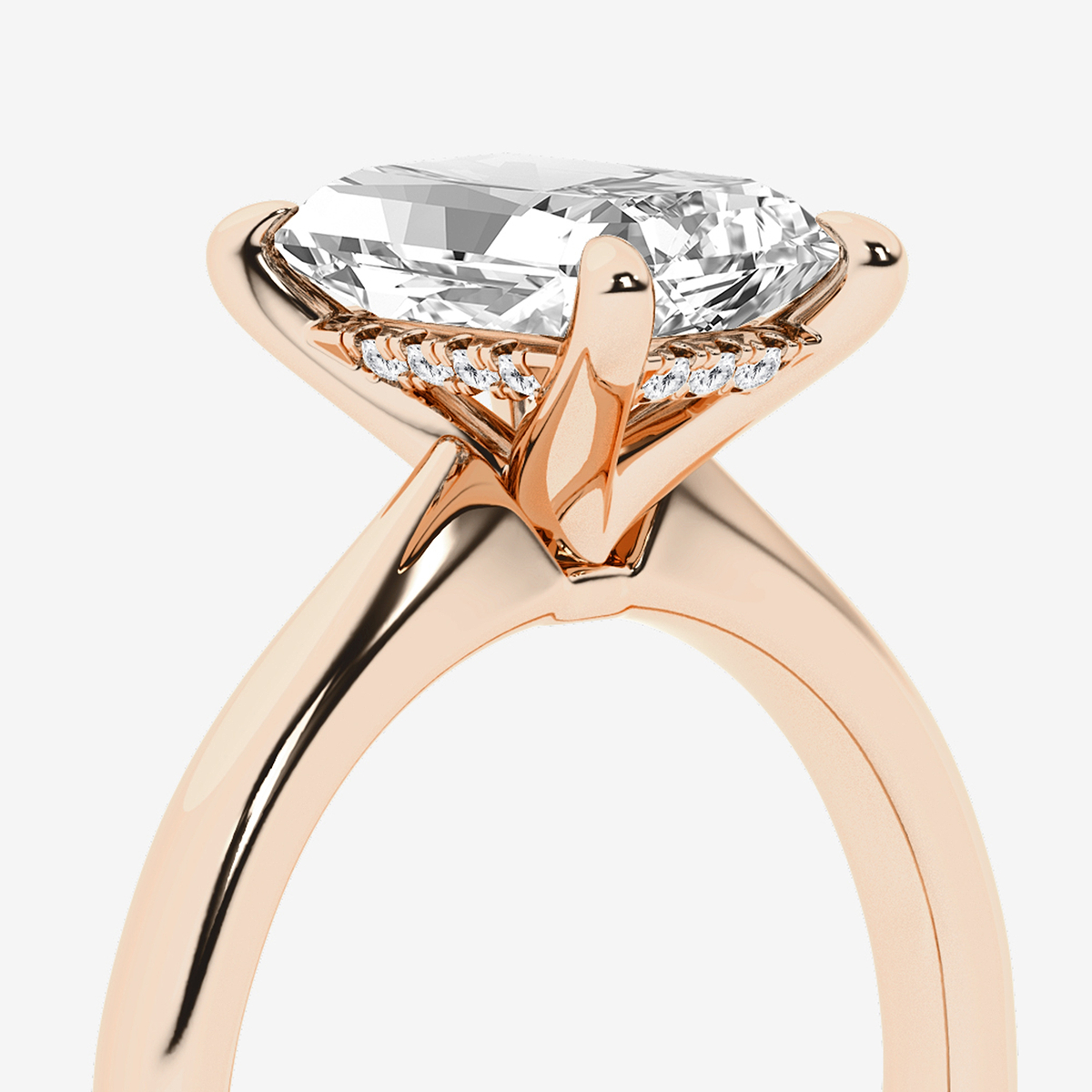 Additional Image 2 for  2 ctw Radiant Lab Grown Diamond Hidden Halo Engagement Ring