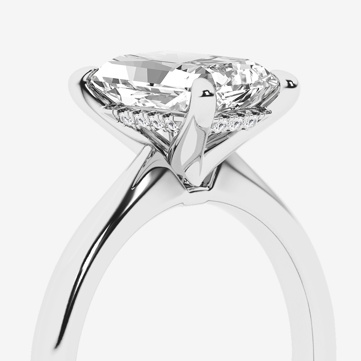 Additional Image 2 for  2 ctw Radiant Lab Grown Diamond Hidden Halo Engagement Ring