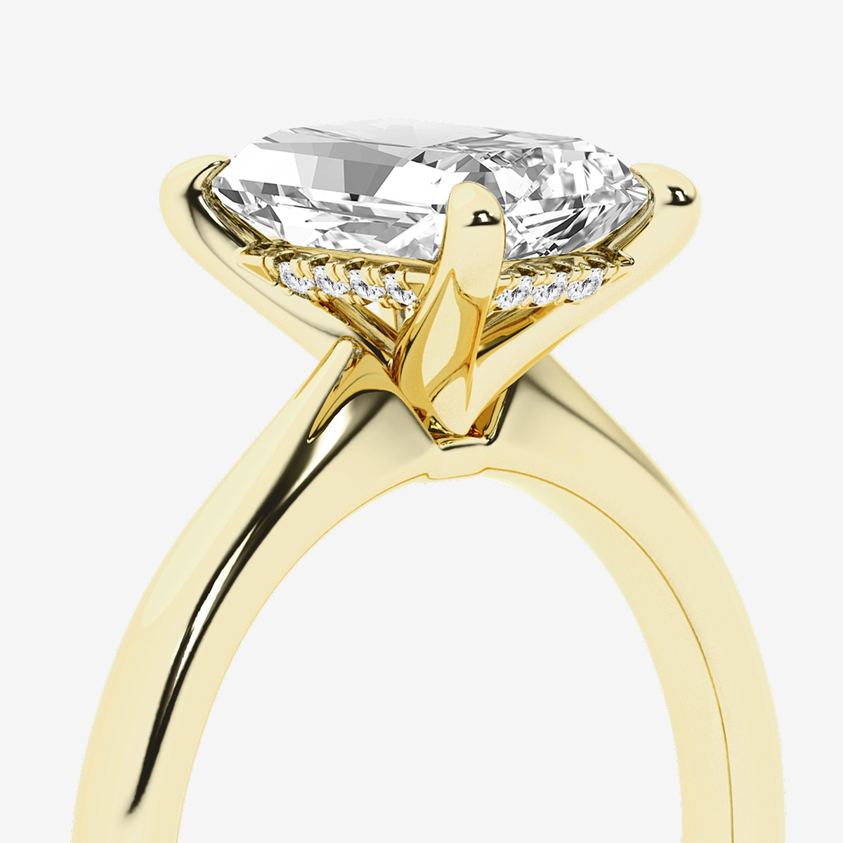 Additional Image 2 for  2 ctw Radiant Lab Grown Diamond Hidden Halo Engagement Ring