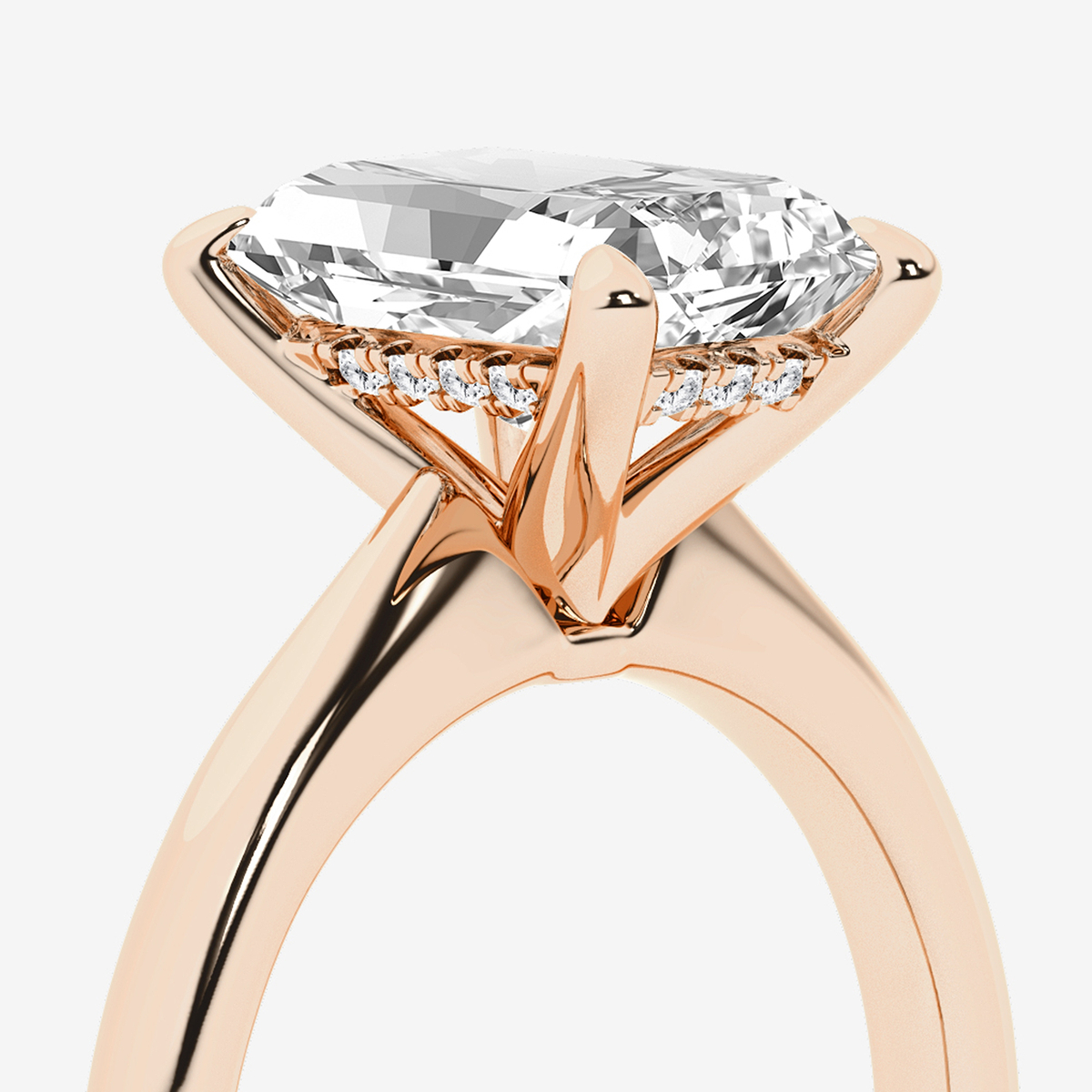 Briel ctw Radiant Lab Grown Diamond Hidden Halo Engagement Ring