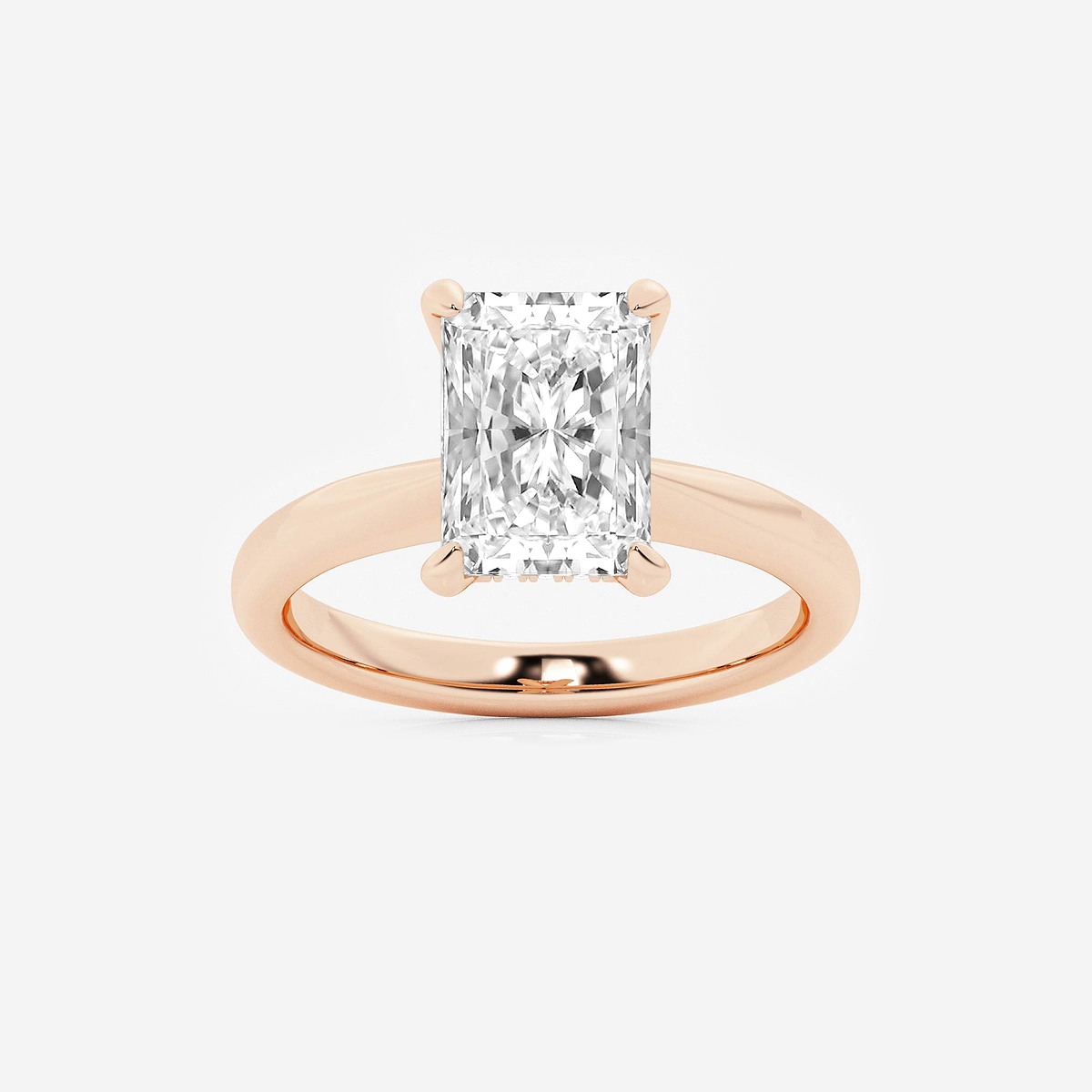3 ctw Radiant Lab Grown Diamond Hidden Halo Engagement Ring