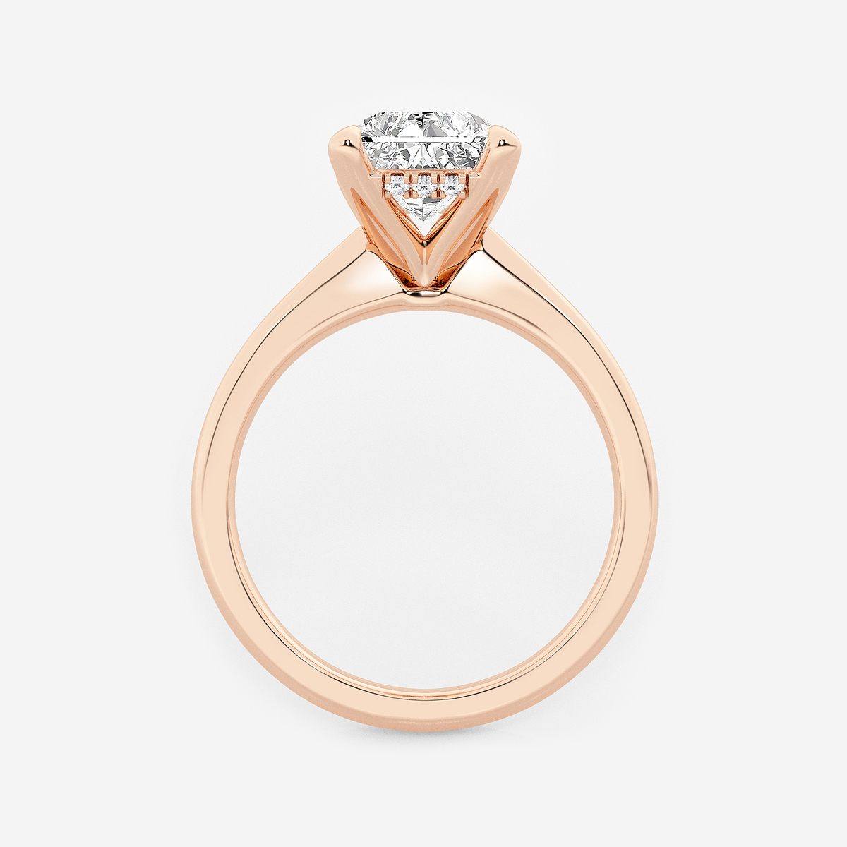 Additional Image 1 for  3 ctw Radiant Lab Grown Diamond Hidden Halo Engagement Ring