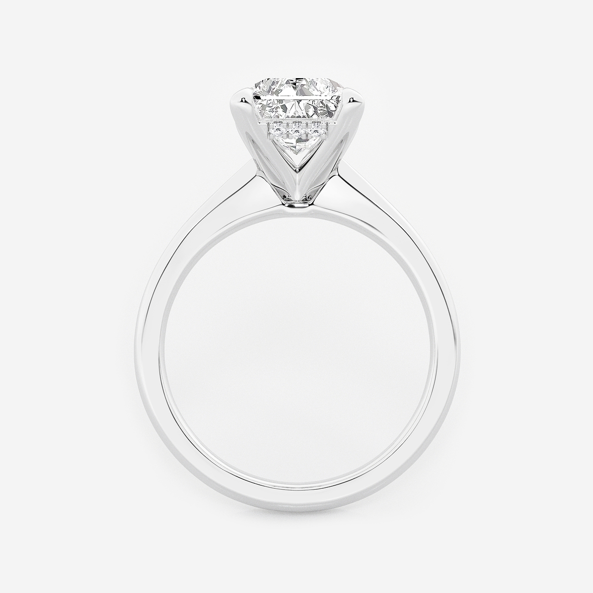Additional Image 1 for  3 ctw Radiant Lab Grown Diamond Hidden Halo Engagement Ring