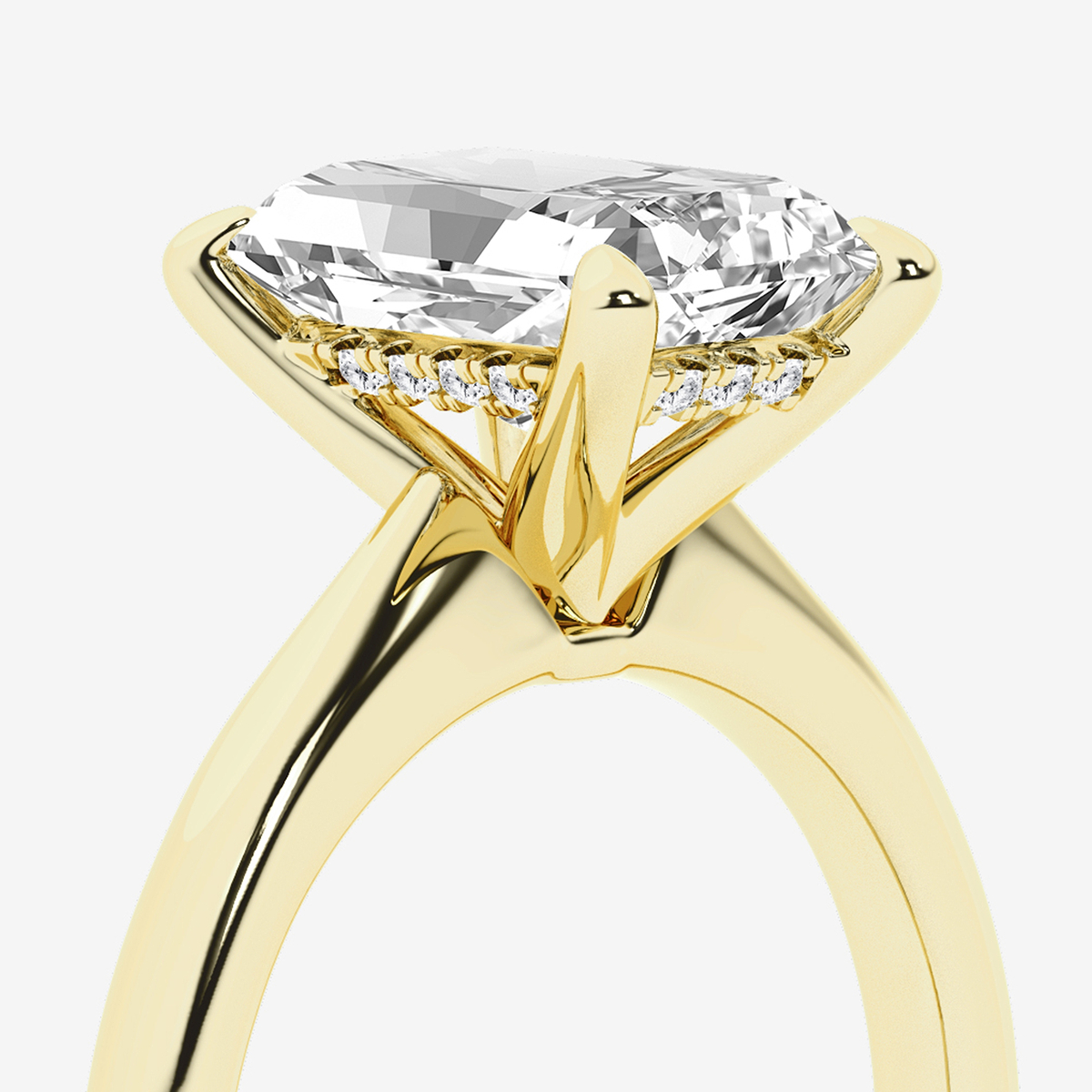 Briel ctw Radiant Lab Grown Diamond Hidden Halo Engagement Ring