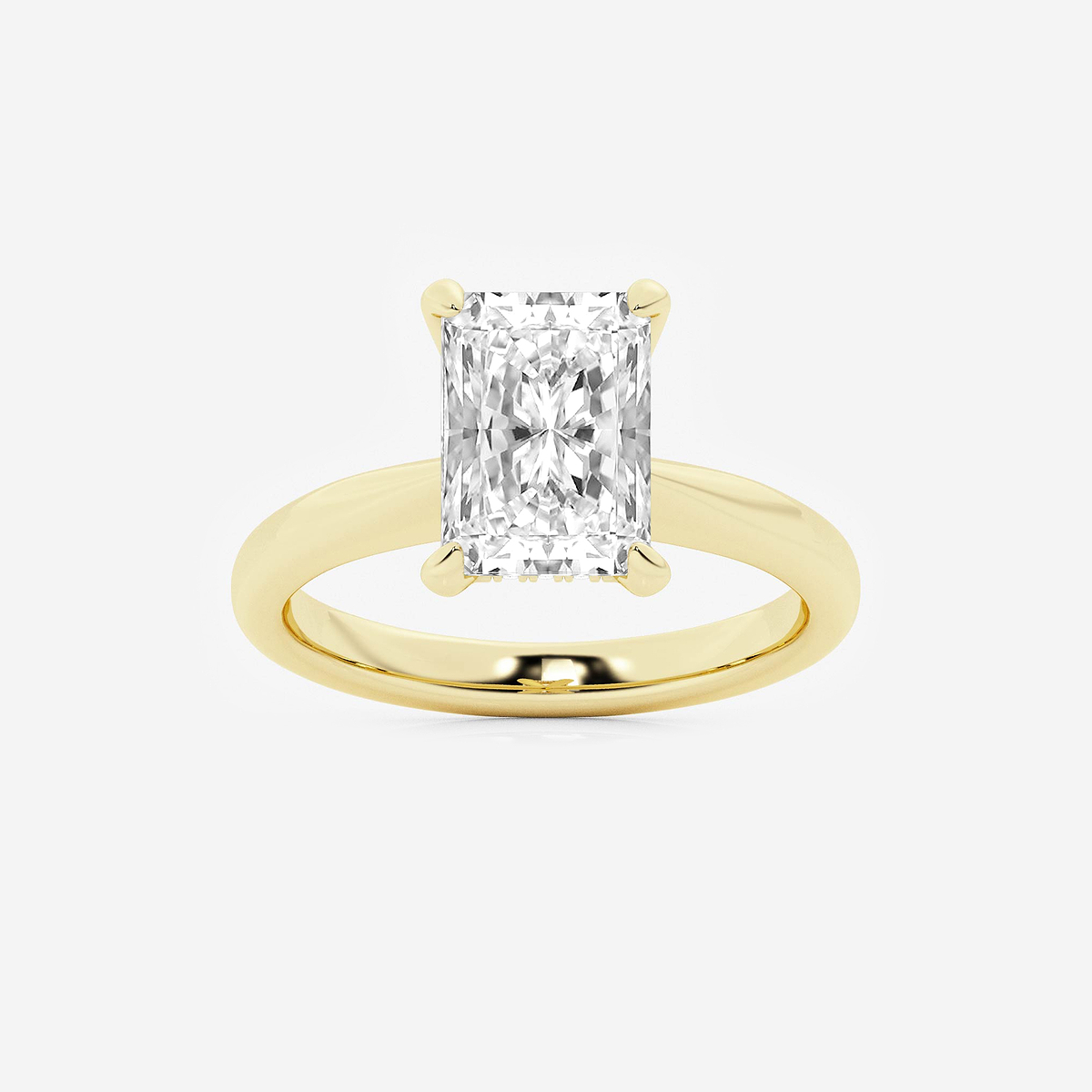 3 ctw Radiant Lab Grown Diamond Hidden Halo Engagement Ring