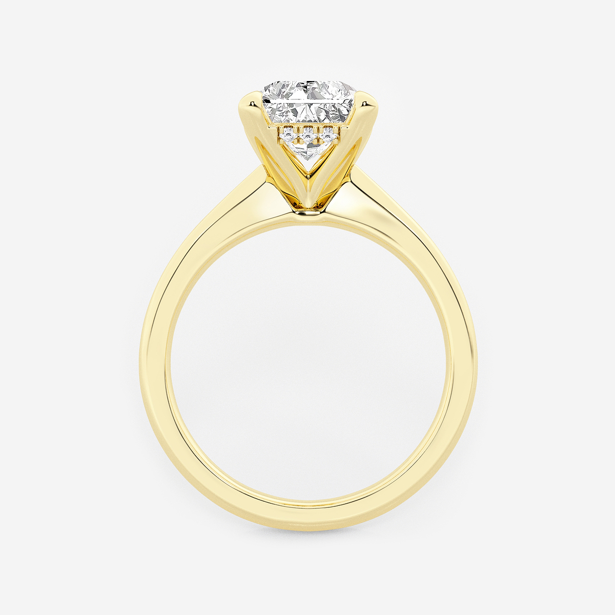 Additional Image 1 for  3 ctw Radiant Lab Grown Diamond Hidden Halo Engagement Ring