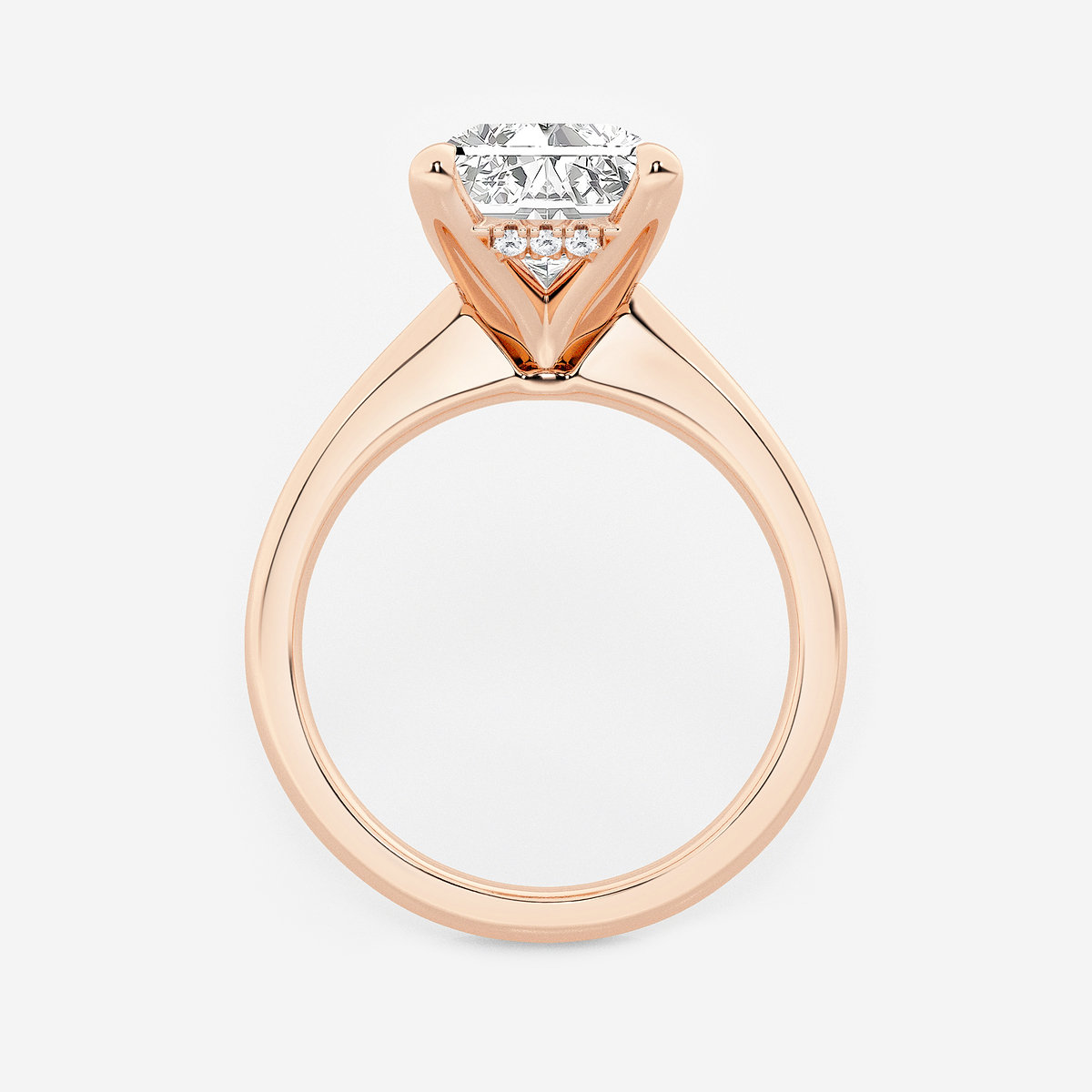 Additional Image 1 for  4 ctw Radiant Lab Grown Diamond Hidden Halo Engagement Ring