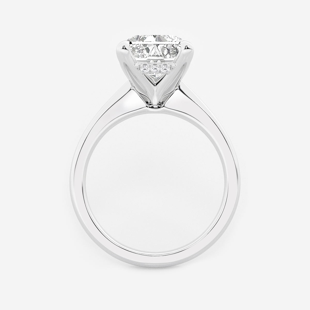 Additional Image 1 for  4 ctw Radiant Lab Grown Diamond Hidden Halo Engagement Ring