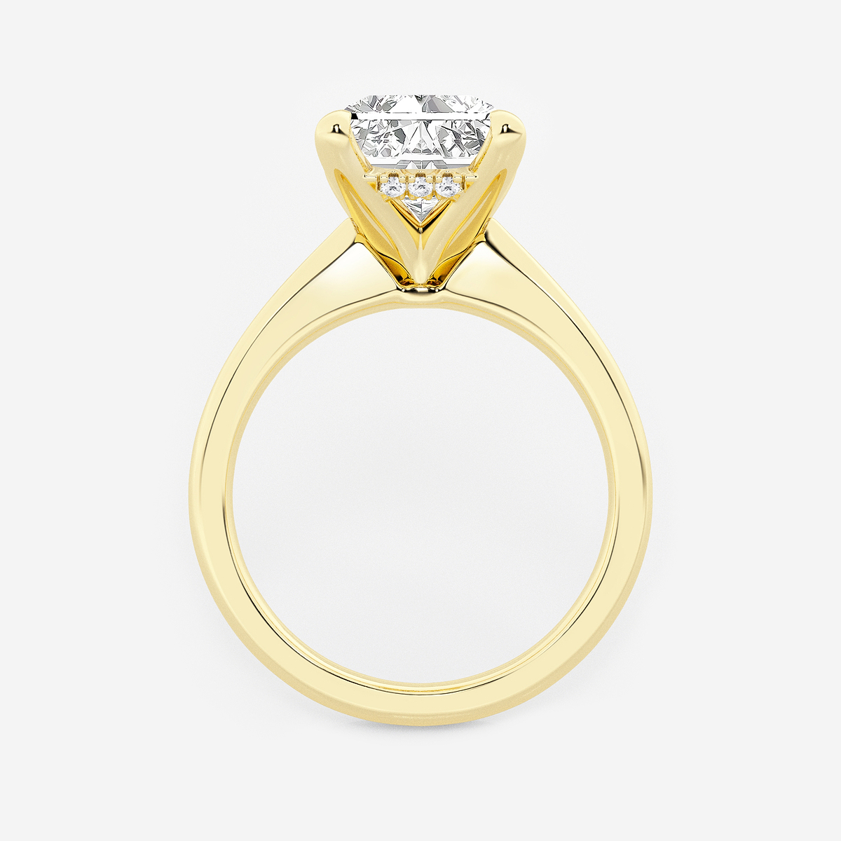 Additional Image 1 for  4 ctw Radiant Lab Grown Diamond Hidden Halo Engagement Ring