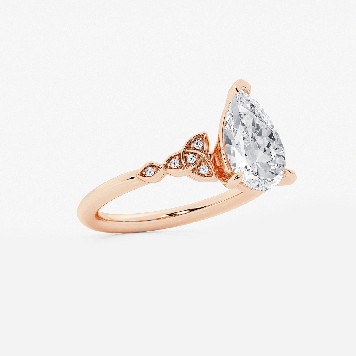Additional Image 1 for  2 ctw Pear Lab Grown Diamond Celtic Knot Side Stone Engagement Ring