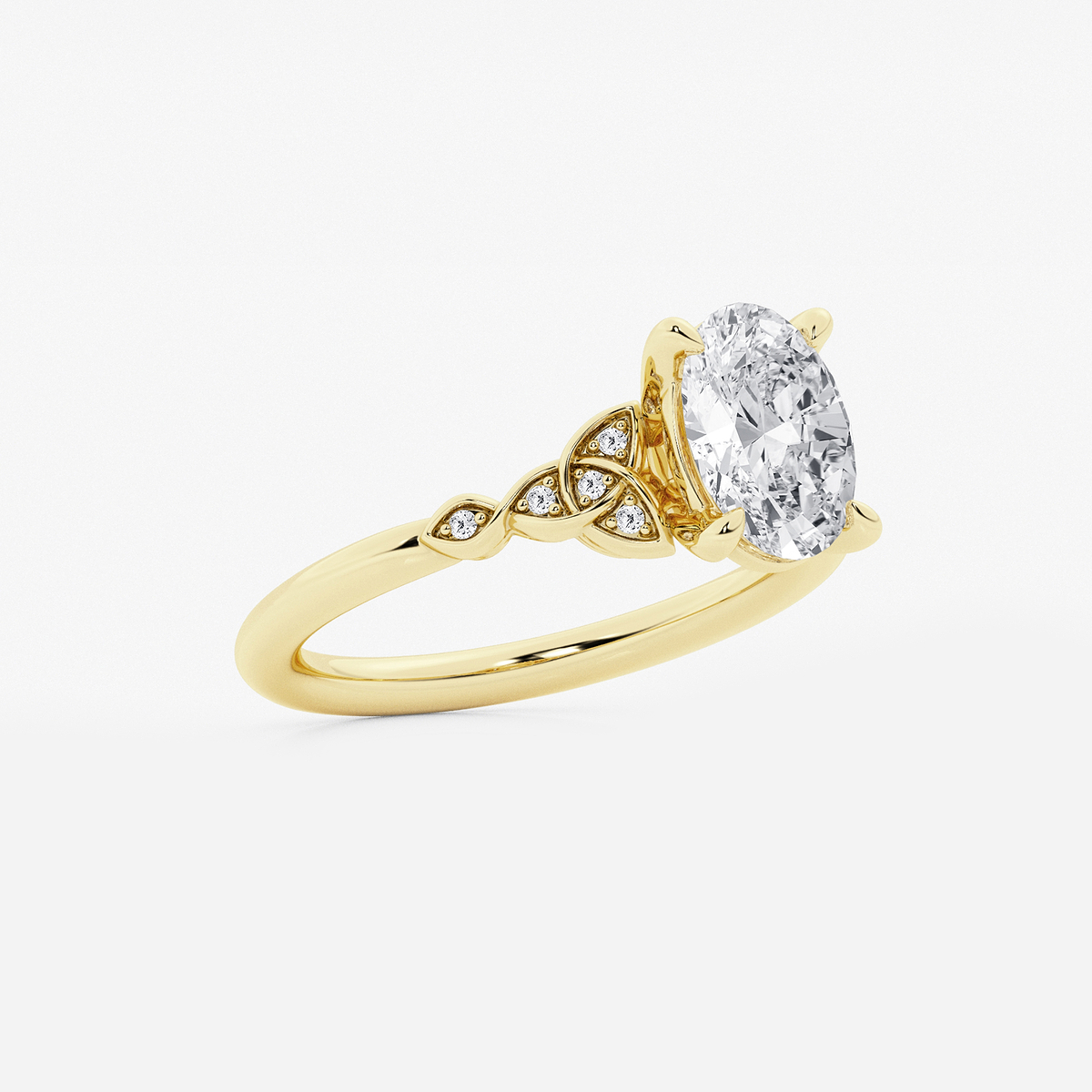 Additional Image 1 for  1 1/2 ctw Oval Lab Grown Diamond Celtic Knot Side Stone Engagement Ring