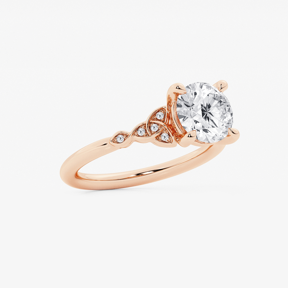 Additional Image 1 for  2 ctw Round Lab Grown Diamond Celtic Knot Side Stone Engagement Ring
