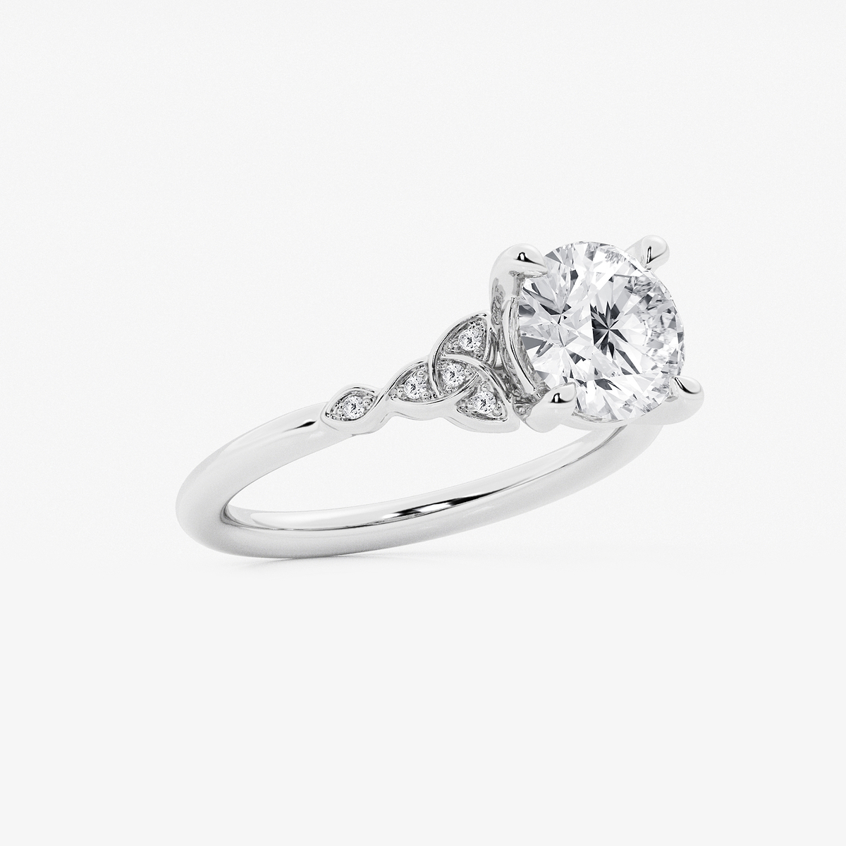 Additional Image 1 for  2 ctw Round Lab Grown Diamond Celtic Knot Side Stone Engagement Ring
