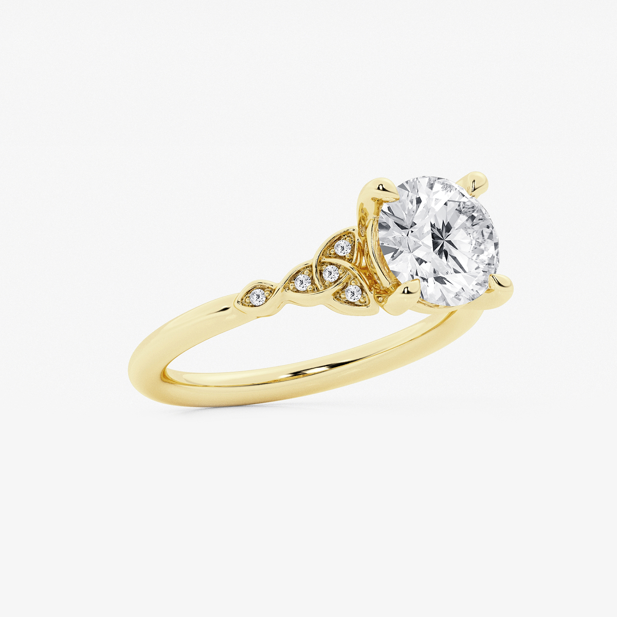 Additional Image 1 for  2 ctw Round Lab Grown Diamond Celtic Knot Side Stone Engagement Ring