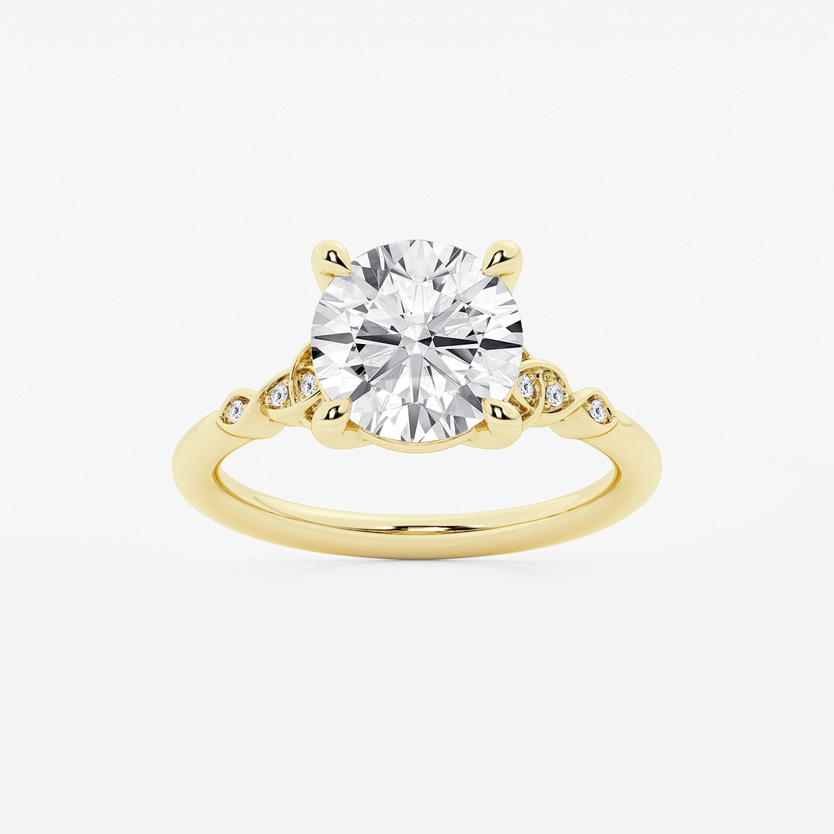 3 ctw Round Lab Grown Diamond Celtic Knot Side Stone Engagement Ring