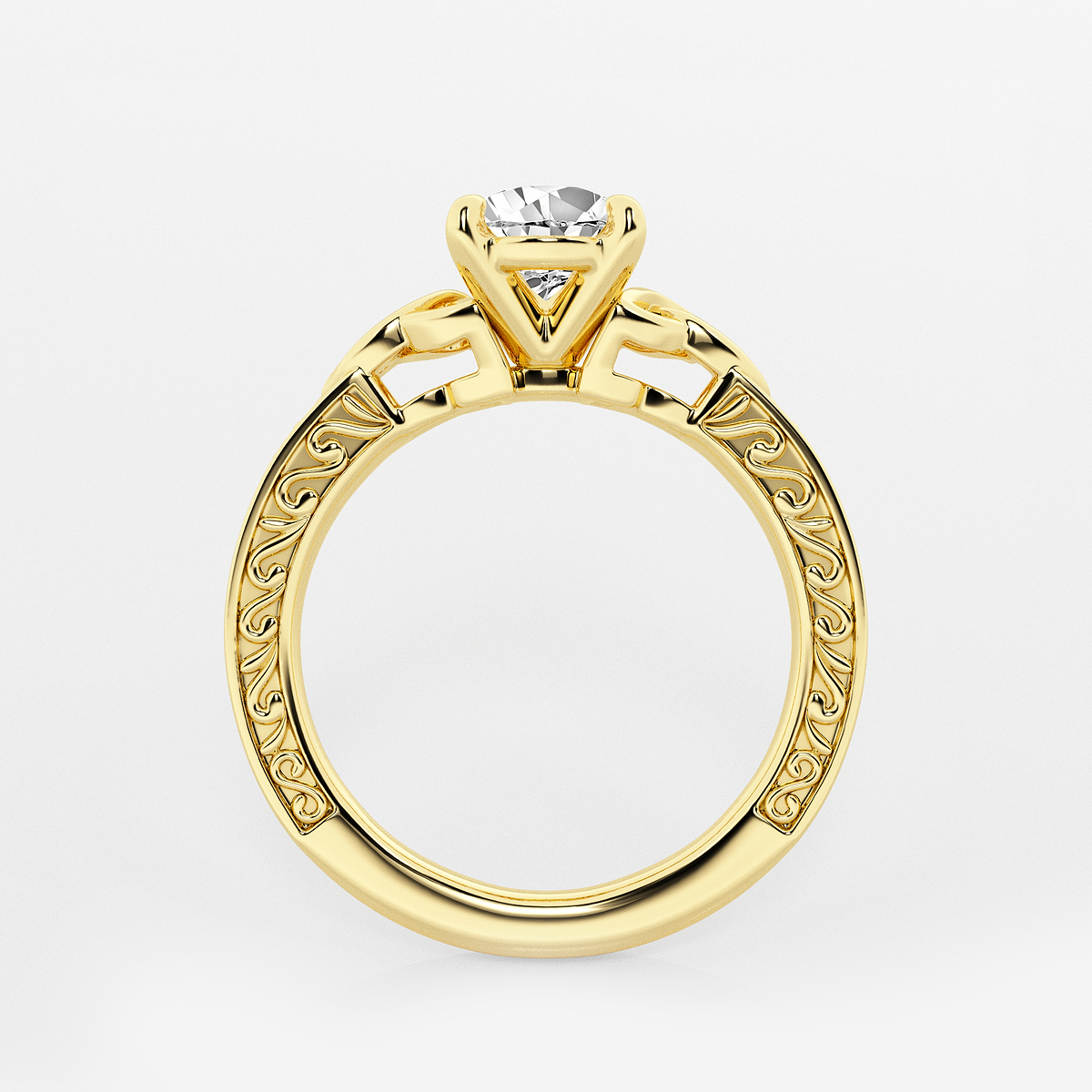 Additional Image 1 for  1 ctw Pear Lab Grown Diamond Vintage Inspired Celtic Side Stone Engagement Ring