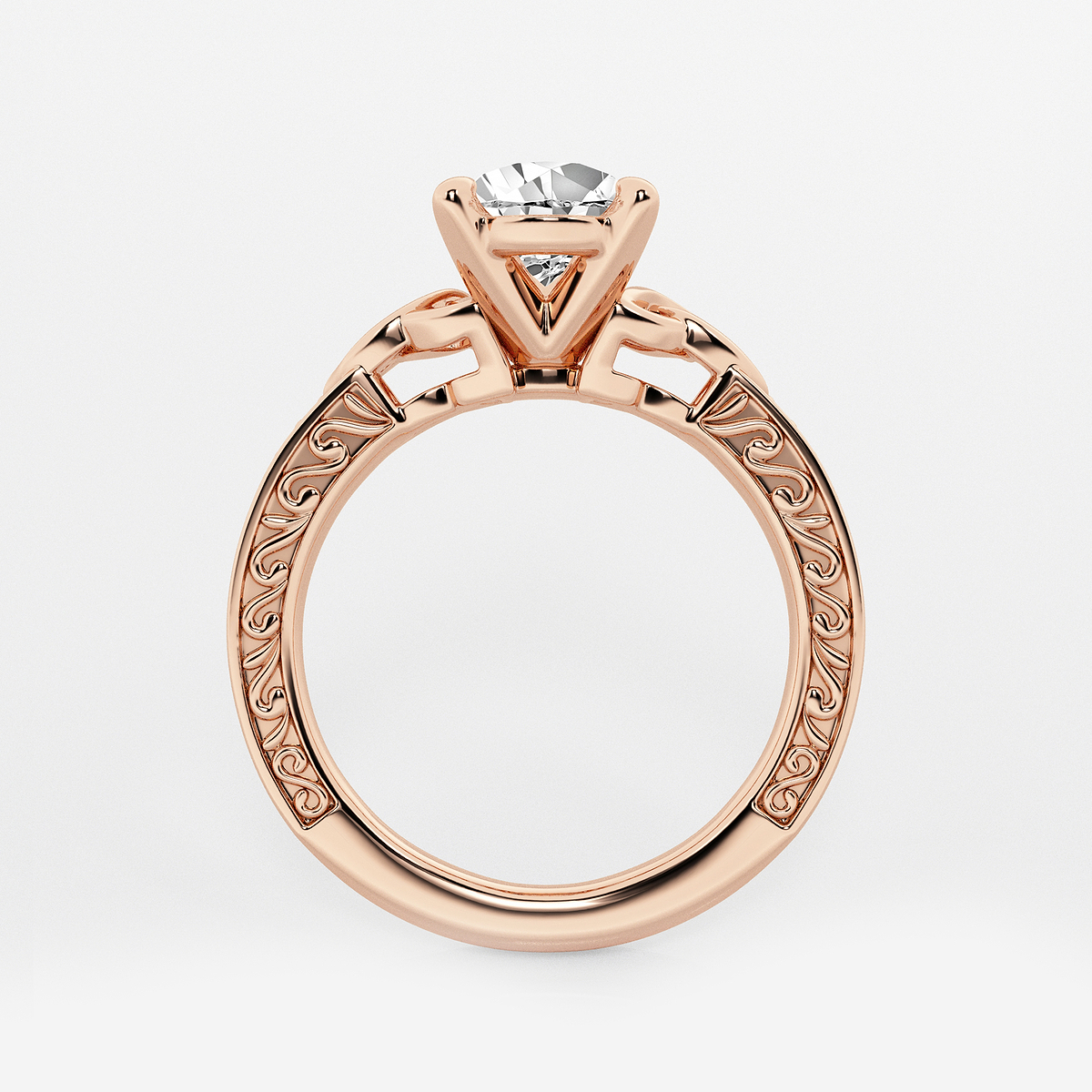 Additional Image 1 for  1 1/2 ctw Pear Lab Grown Diamond Vintage Inspired Celtic Side Stone Engagement Ring