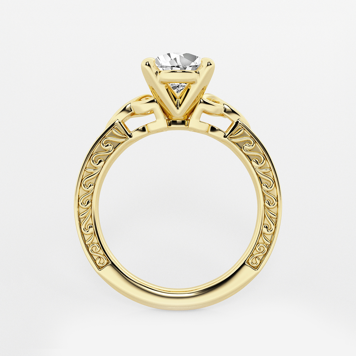 Additional Image 1 for  1 1/2 ctw Pear Lab Grown Diamond Vintage Inspired Celtic Side Stone Engagement Ring