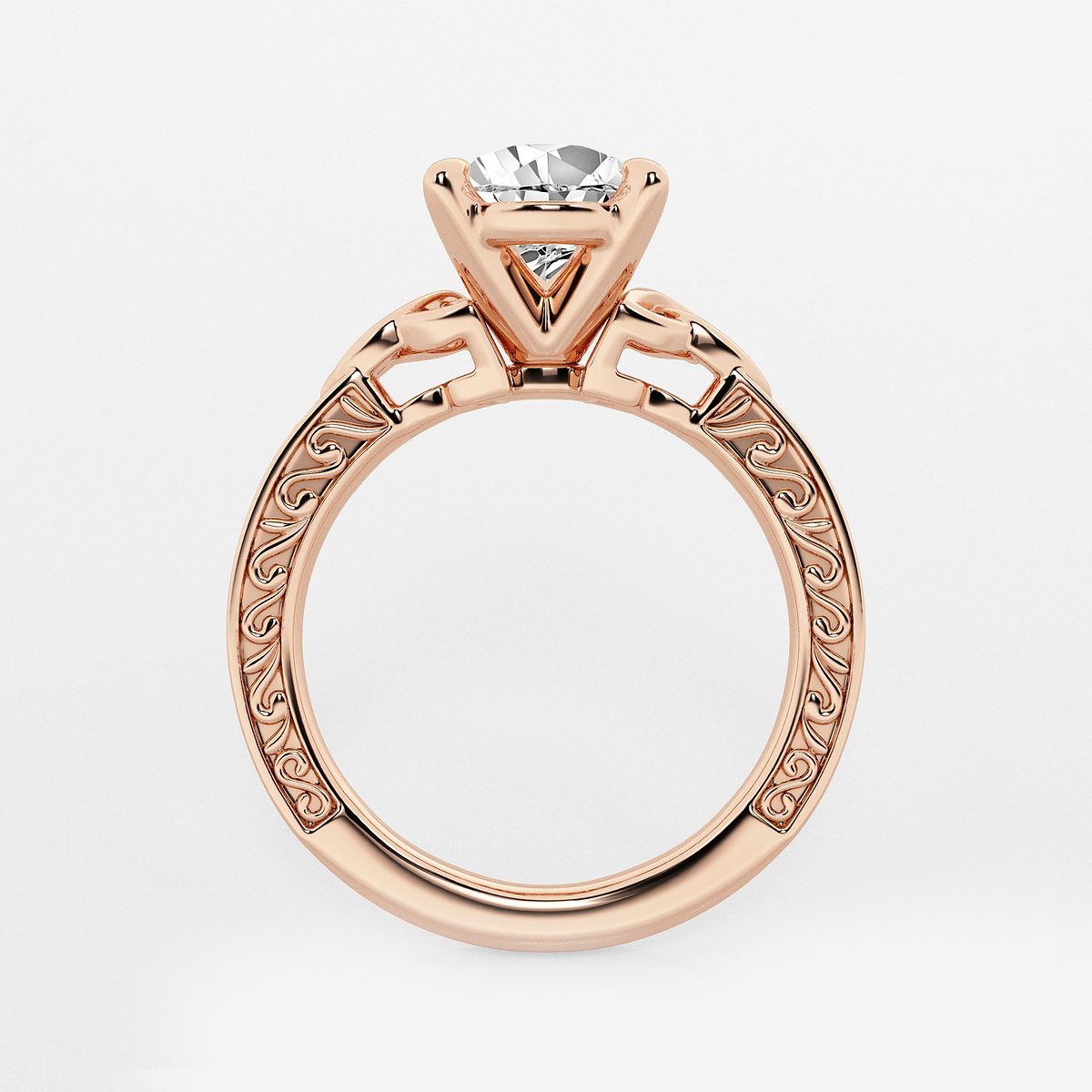 Additional Image 1 for  2 ctw Pear Lab Grown Diamond Vintage Inspired Celtic Side Stone Engagement Ring