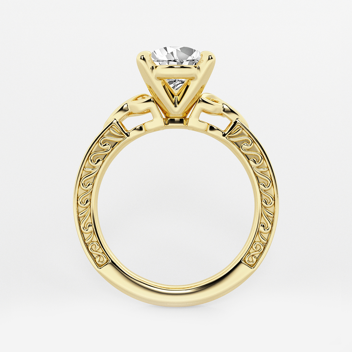 Additional Image 1 for  2 ctw Pear Lab Grown Diamond Vintage Inspired Celtic Side Stone Engagement Ring