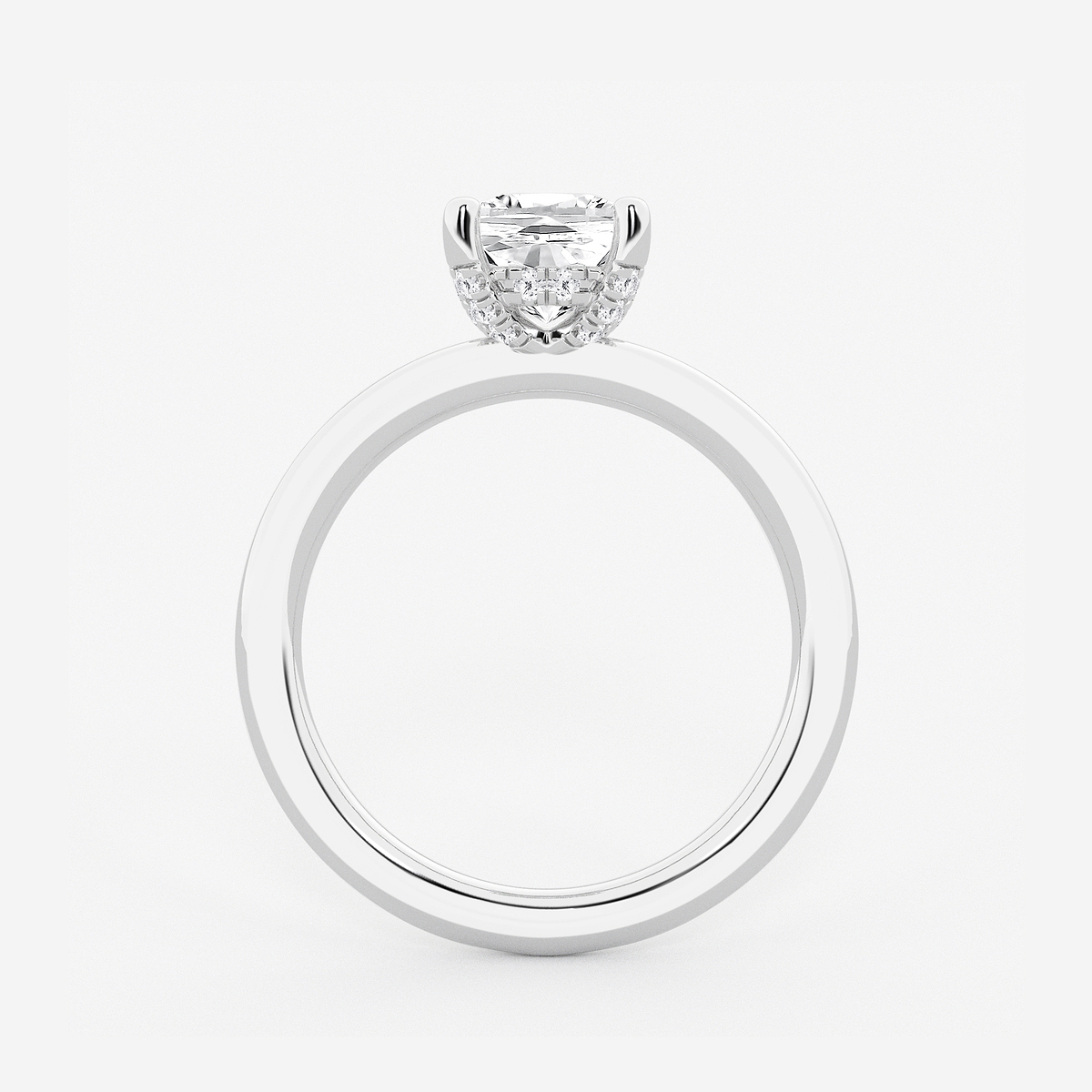 Additional Image 1 for  1 5/8 ctw Cushion Lab Grown Diamond Hidden Halo Engagement Ring
