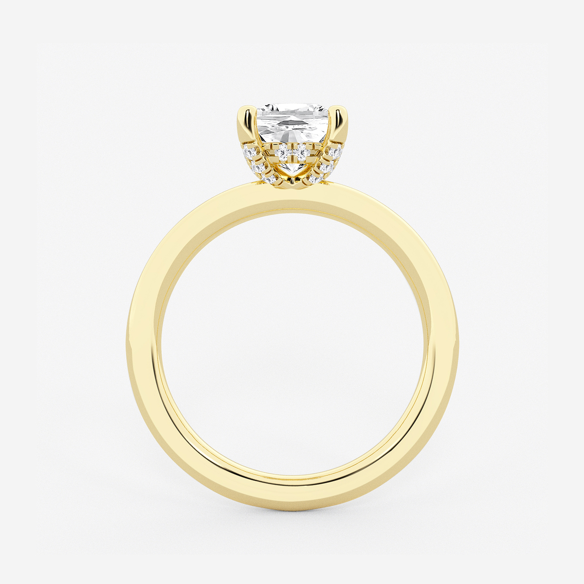 Additional Image 1 for  1 5/8 ctw Cushion Lab Grown Diamond Hidden Halo Engagement Ring