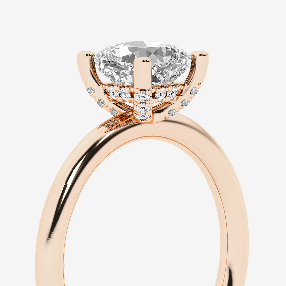 Additional Image 2 for  1 5/8 ctw Cushion Lab Grown Diamond Hidden Halo Engagement Ring