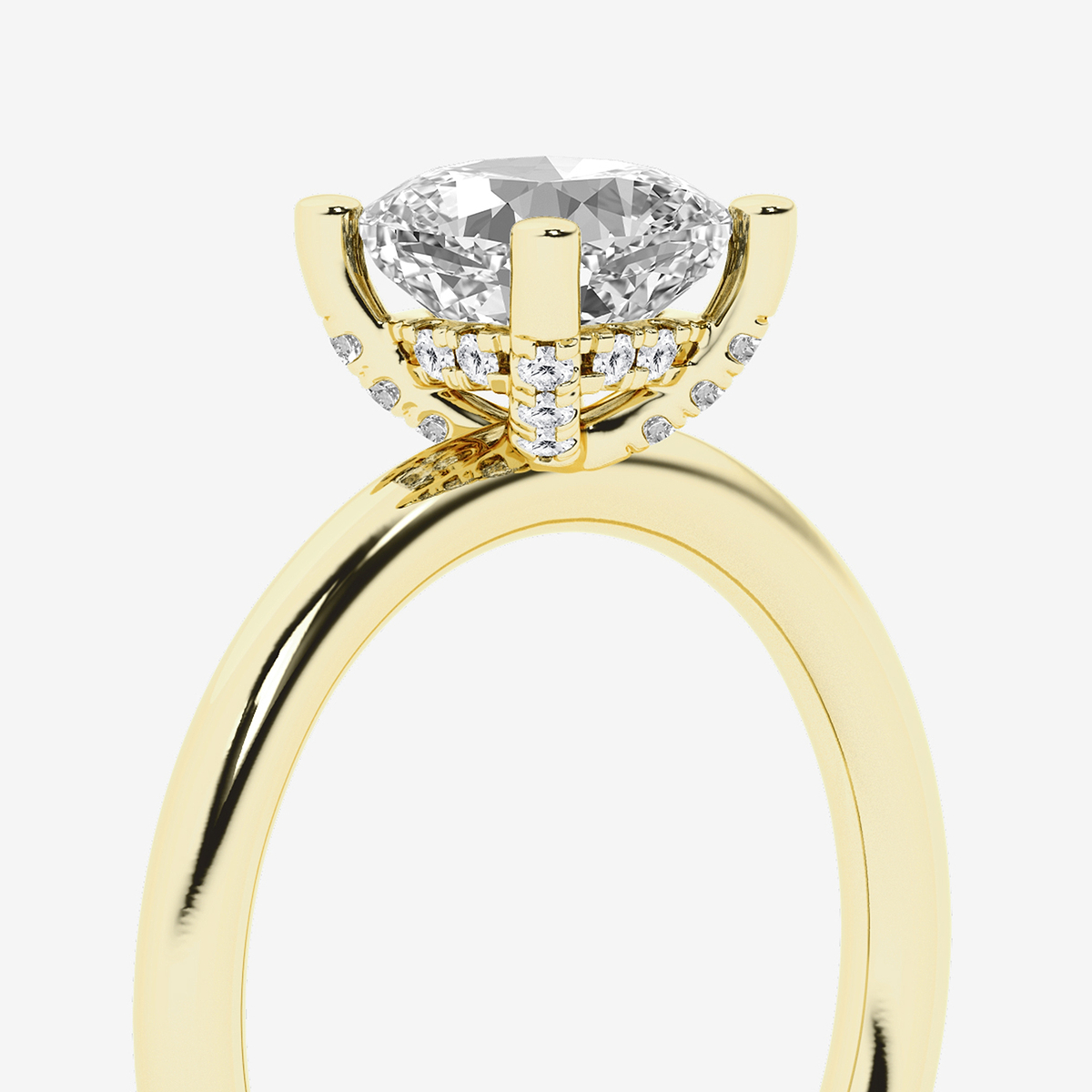 Additional Image 2 for  1 5/8 ctw Cushion Lab Grown Diamond Hidden Halo Engagement Ring