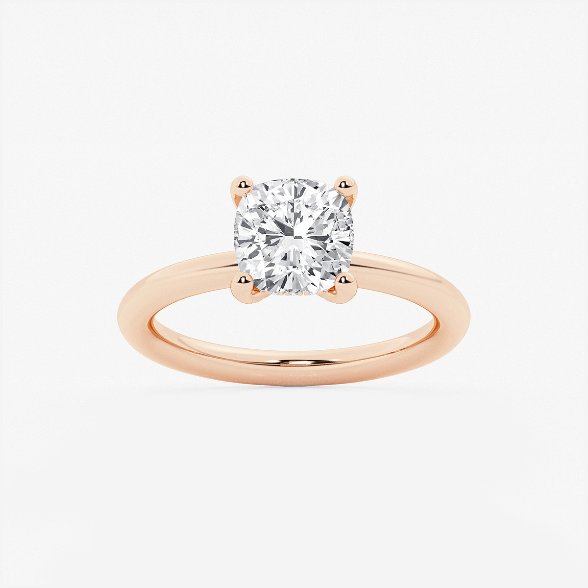 2 1/10 ctw Cushion Lab Grown Diamond Hidden Halo Engagement Ring