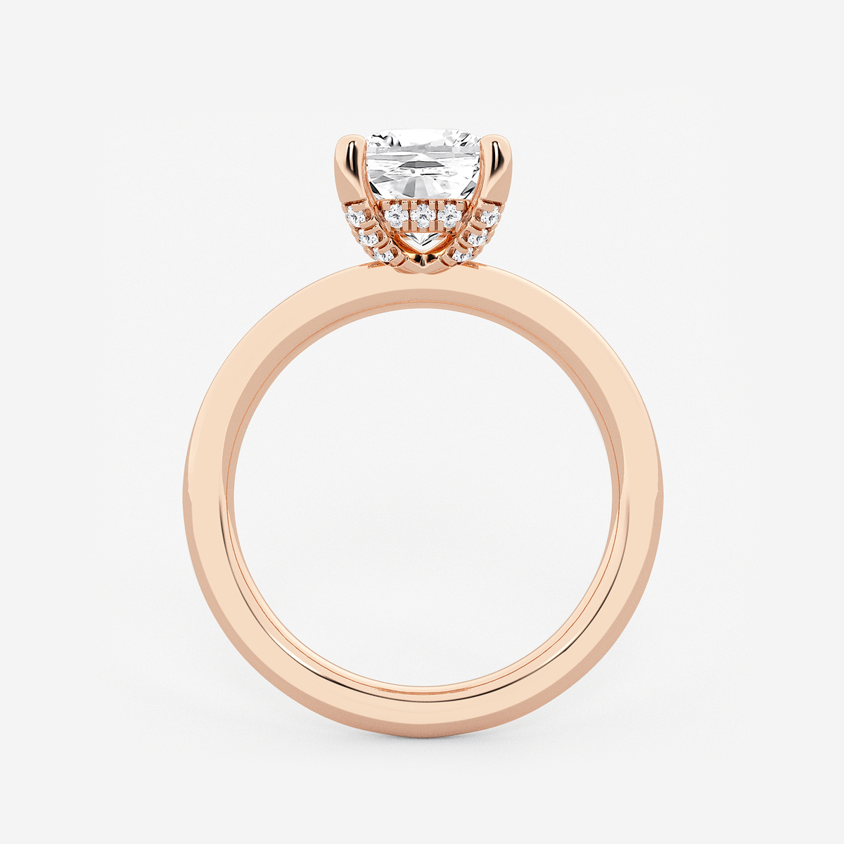 Additional Image 1 for  2 1/10 ctw Cushion Lab Grown Diamond Hidden Halo Engagement Ring