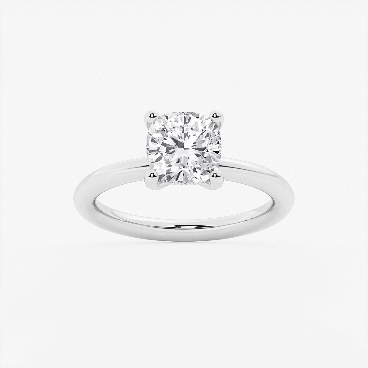 2 1/10 ctw Cushion Lab Grown Diamond Hidden Halo Engagement Ring
