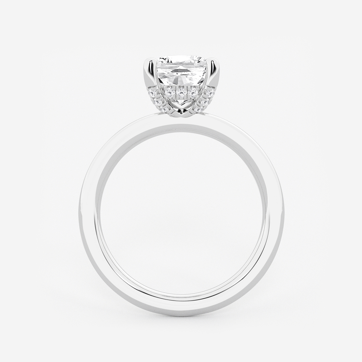 Additional Image 1 for  2 1/10 ctw Cushion Lab Grown Diamond Hidden Halo Engagement Ring