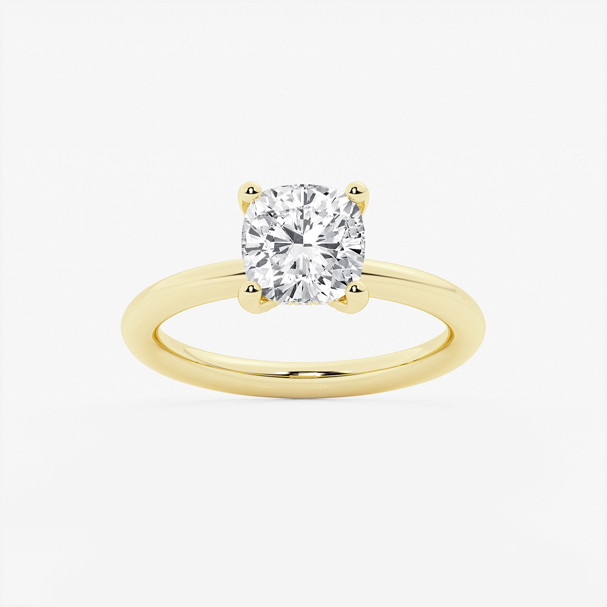 2 1/10 ctw Cushion Lab Grown Diamond Hidden Halo Engagement Ring