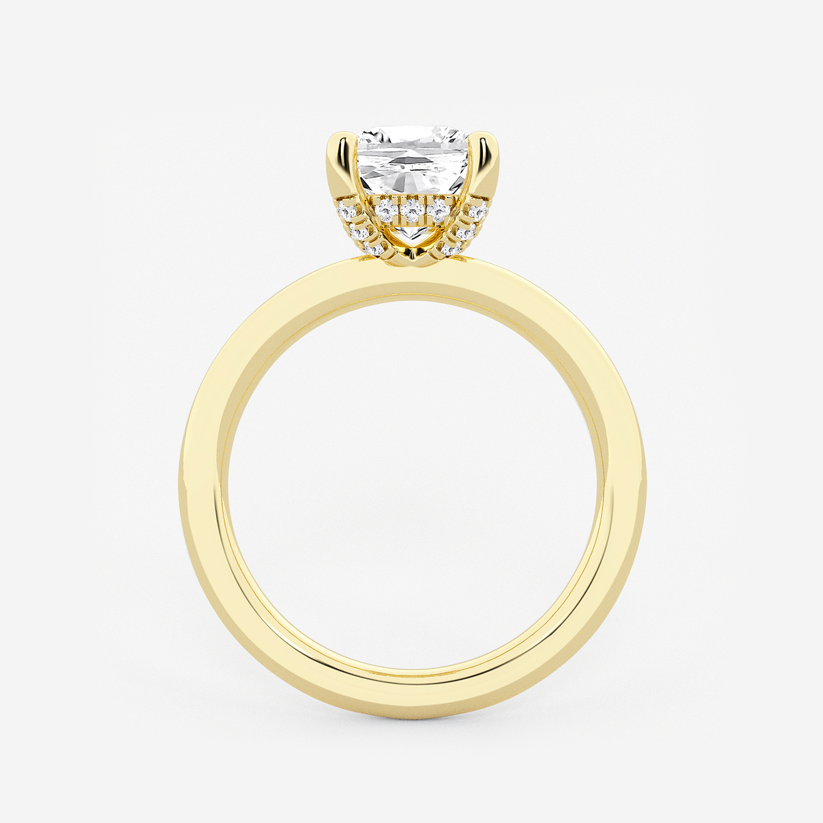 Additional Image 1 for  2 1/10 ctw Cushion Lab Grown Diamond Hidden Halo Engagement Ring