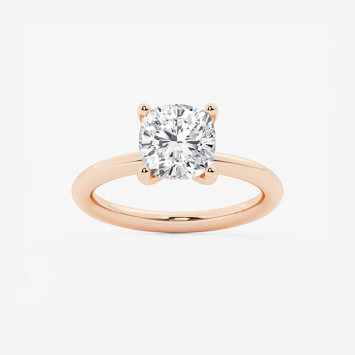 2 5/8 ctw Cushion Lab Grown Diamond Hidden Halo Engagement Ring