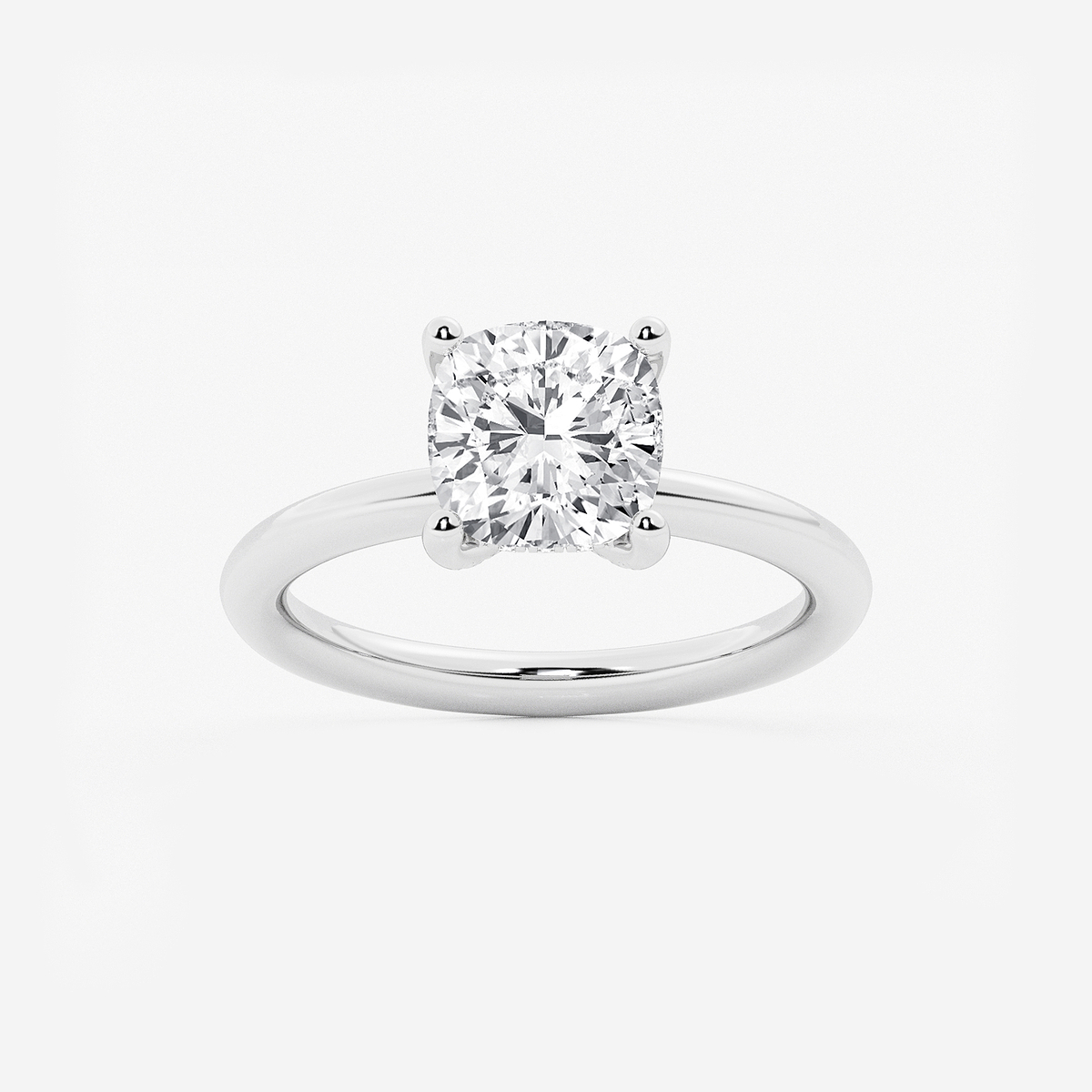 2 5/8 ctw Cushion Lab Grown Diamond Hidden Halo Engagement Ring