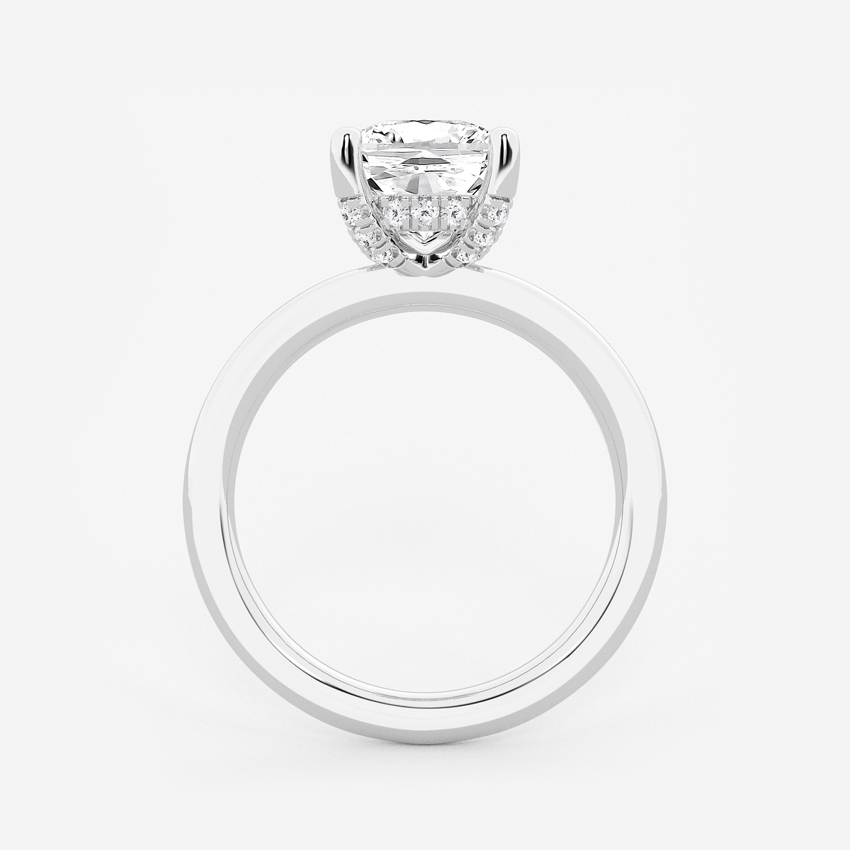 Additional Image 1 for  2 5/8 ctw Cushion Lab Grown Diamond Hidden Halo Engagement Ring