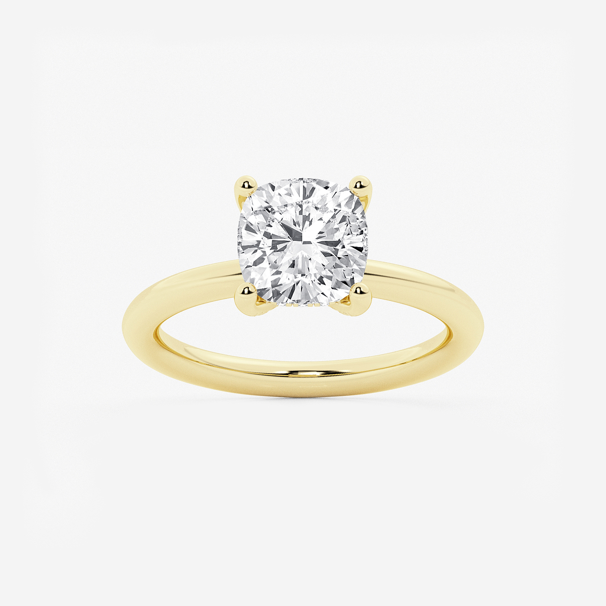 2 5/8 ctw Cushion Lab Grown Diamond Hidden Halo Engagement Ring