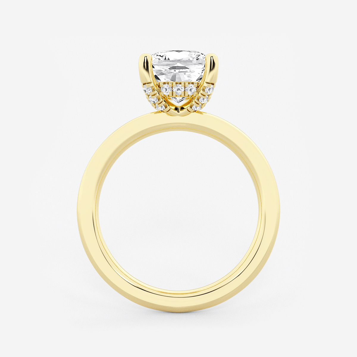 Additional Image 1 for  2 5/8 ctw Cushion Lab Grown Diamond Hidden Halo Engagement Ring