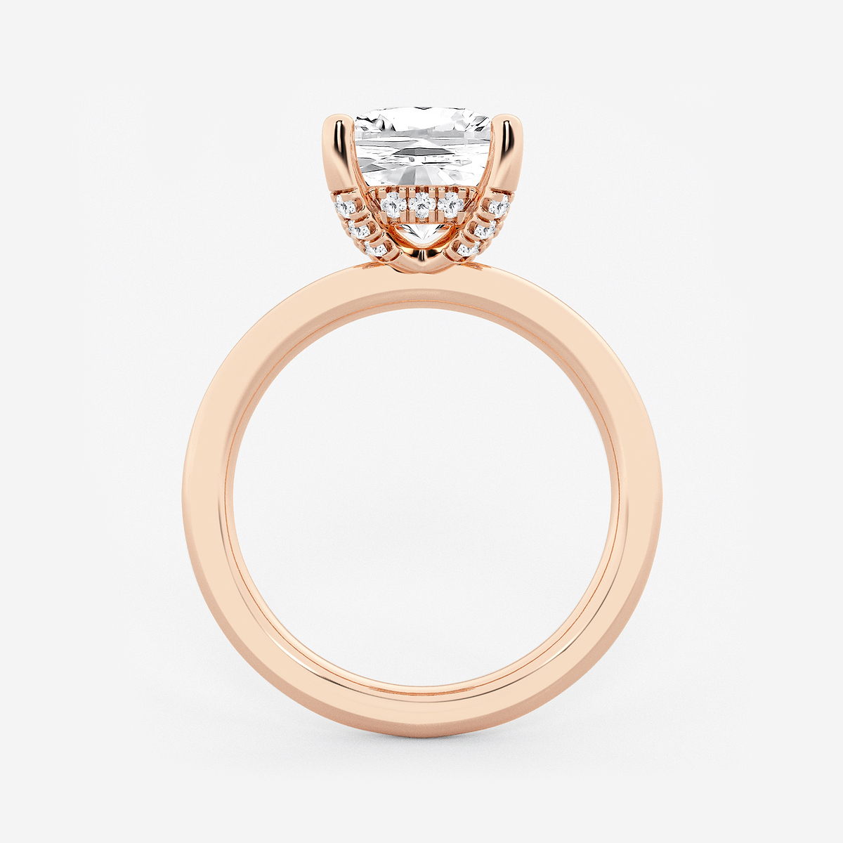 Additional Image 1 for  3 1/8 ctw Cushion Lab Grown Diamond Hidden Halo Engagement Ring
