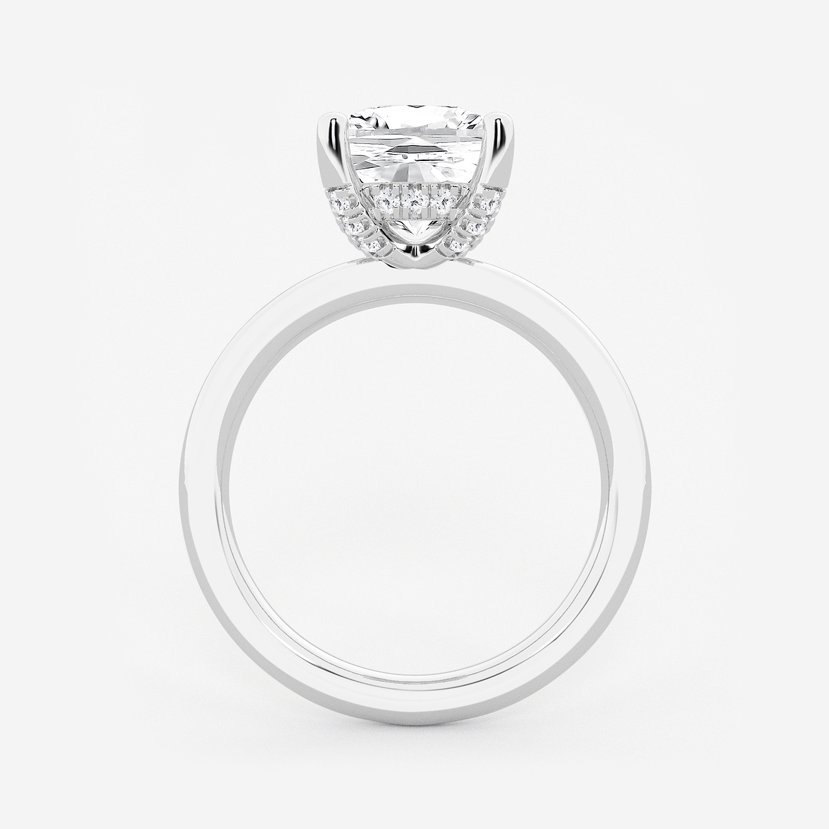 Additional Image 1 for  3 1/8 ctw Cushion Lab Grown Diamond Hidden Halo Engagement Ring
