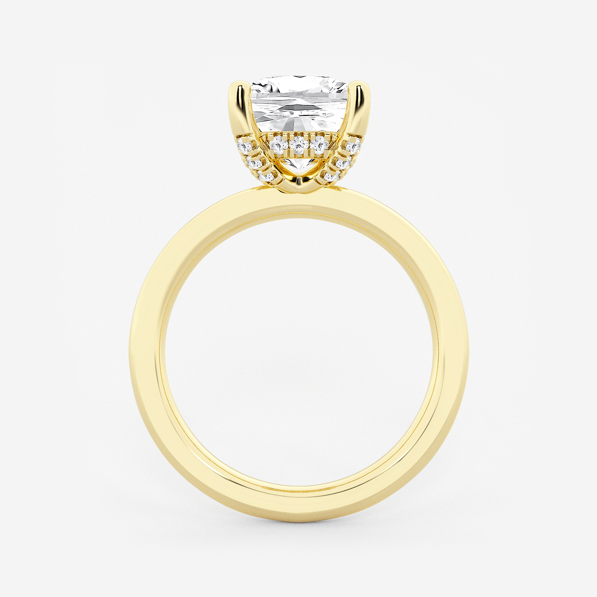 Additional Image 1 for  3 1/8 ctw Cushion Lab Grown Diamond Hidden Halo Engagement Ring