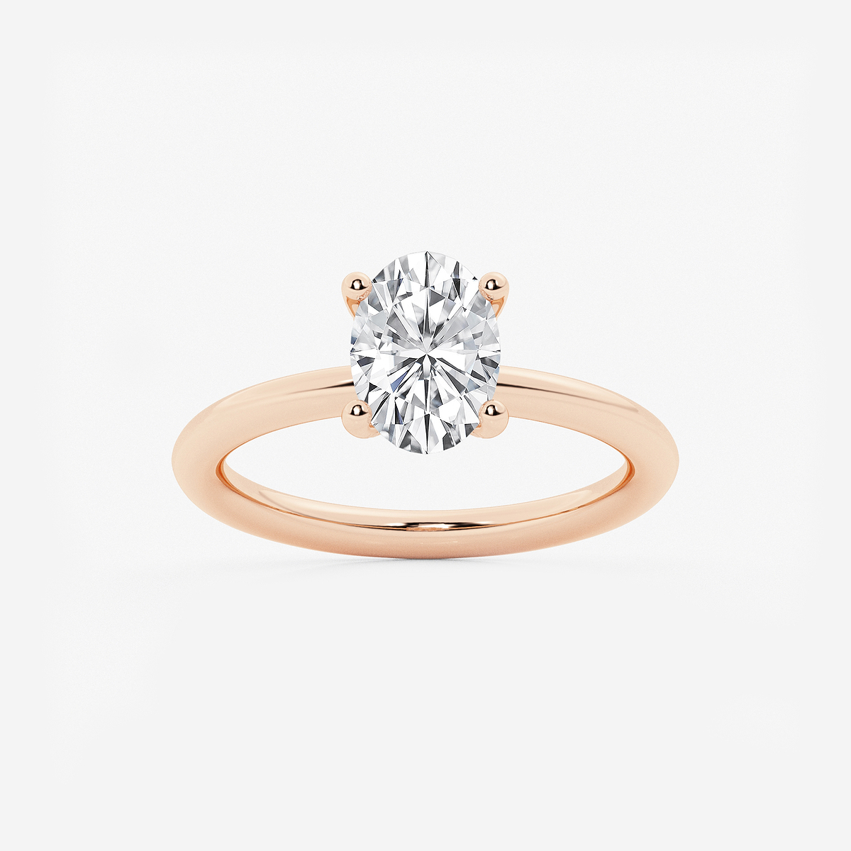 1 5/8 ctw Oval Lab Grown Diamond Hidden Halo Engagement Ring