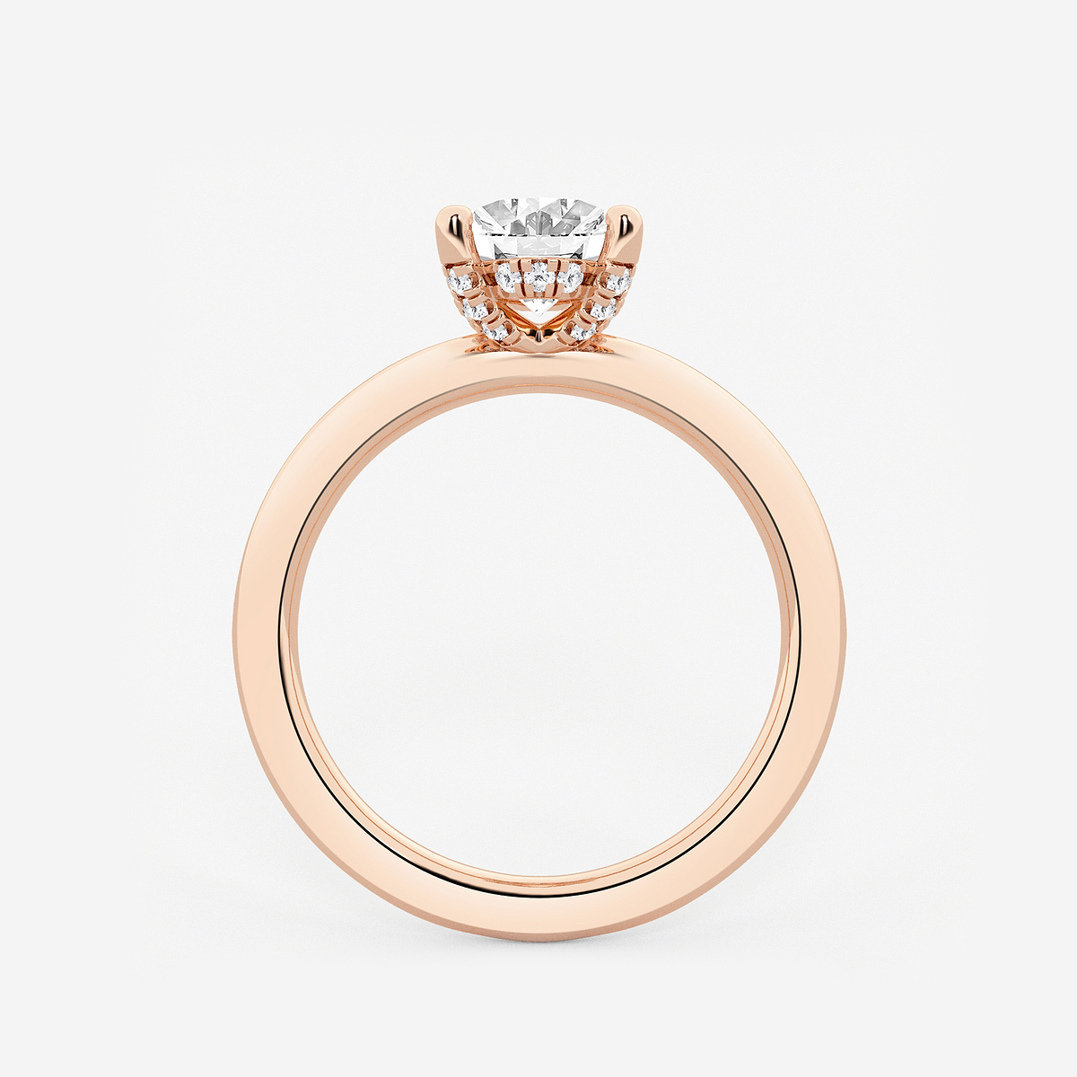 Additional Image 1 for  1 5/8 ctw Oval Lab Grown Diamond Hidden Halo Engagement Ring